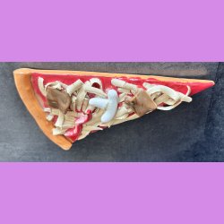 Pizza stykke med Kebab, champignon og peber frugt uden oph�ng