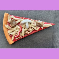 Pizza stykke med Kebab, champignon og peber frugt uden oph�ng