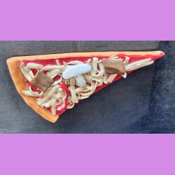 Pizza stykke med Kebab, champignon og peber frugt uden oph�ng