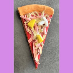 Pizza stykke med skinke, ananas og champignon uden oph�ng
