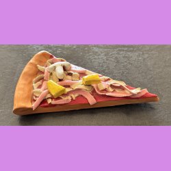 Pizza stykke med skinke, ananas og champignon uden oph�ng