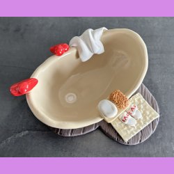 Badekar med creme og LOVE t�fler