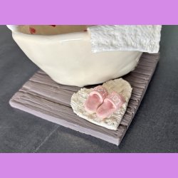 Badekar med  hjerter - blomster og t�fler.