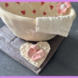 Badekar med  hjerter - blomster og t�fler.