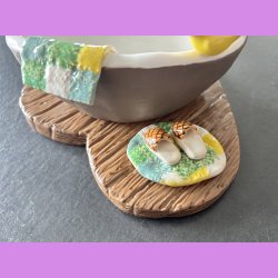 Badekar med badeand og t�fler