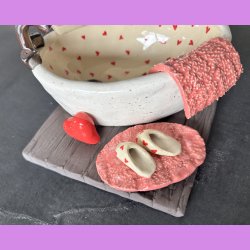 Badekar med hjerter og t�fler