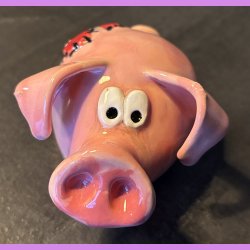 Gris med hjerte lap p numsen