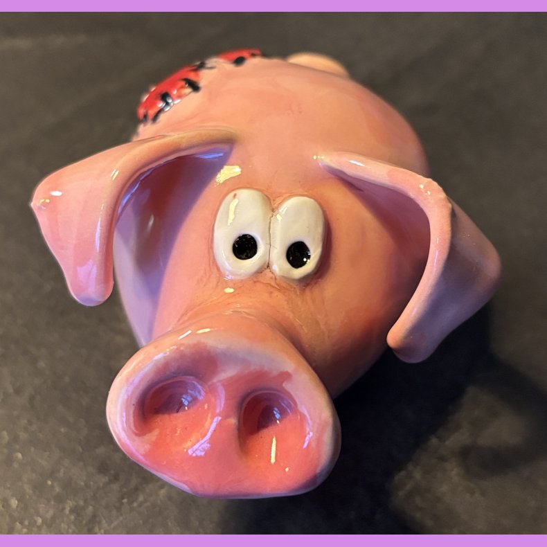 Gris med hjerte lap p numsen