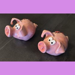 Gris med hjerte lap p numsen