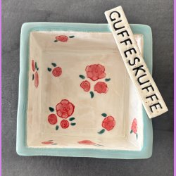 Guffeskuffe nr. 3 Gr�n med roser indvendig