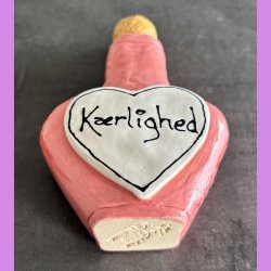 Flaske i keramik- Lyser�d - K�rlighed