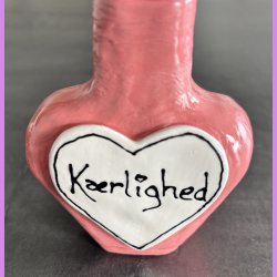 Flaske i keramik- Lyser�d - K�rlighed
