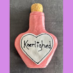 Flaske i keramik- Lyser�d - K�rlighed