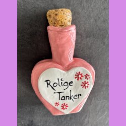 Flaske i keramik- Lyser�d - Rolige tanker.