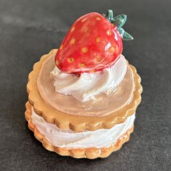 Medalje med jordbr - lysebrun glasur