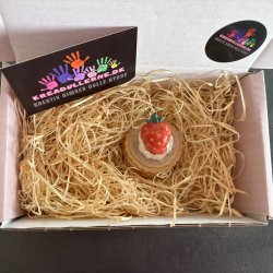 Medalje med jordbr - lysebrun glasur