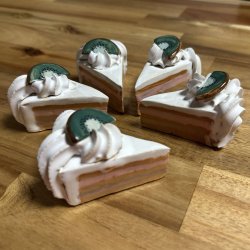 Lagkage stykke med kiwi 