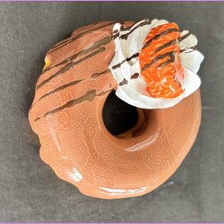 Donut medbrun glasur og clementin - Stor