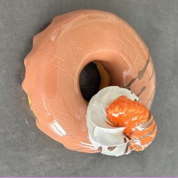 Donut medbrun glasur og clementin - Stor