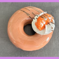 Donut medbrun glasur og clementin - Stor
