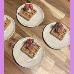 Vaffel med softice og jordbr - Den lille udgave