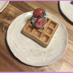 Vaffel med softice og jordbr - Den lille udgave
