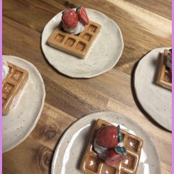 Vaffel med softice og jordbr - Den lille udgave