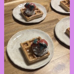 Vaffel med softice og jordbr - Den lille udgave