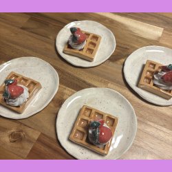 Vaffel med softice og jordbr - Den lille udgave