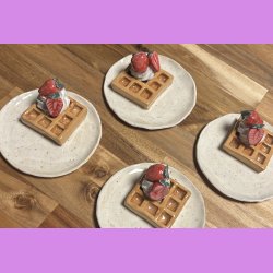 Vaffel med softice og jordbr - Den lille udgave