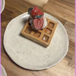 Vaffel med softice og jordbr - Den lille udgave