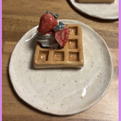 Vaffel med softice og jordbr - Den lille udgave