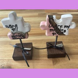 Puslebrik lyserd Med "Dream" skilt