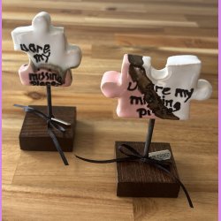 Puslebrik lyserd Med "Dream" skilt