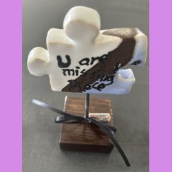 Puslebrik lysebl Med "Miracle" skilt