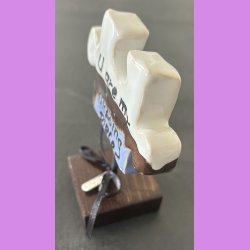 Puslebrik lysebl Med "Faith" skilt