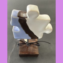 Puslebrik lysebl Med "Family" skilt