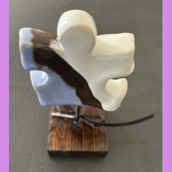 Puslebrik lysebl Med "Love" skilt