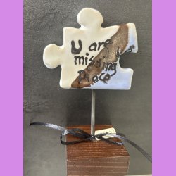 Puslebrik lysebl Med "Miracle" skilt