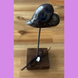 Hjerte p metal stang