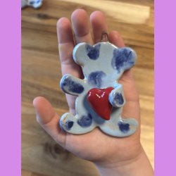 Kramme bamser - bl - med ophng