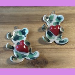 Kramme bamser - grn - med ophng