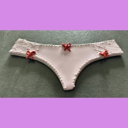 Trusser - Lyselilla med r�de sl�jfer