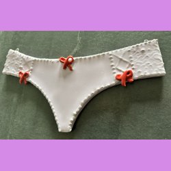 Trusser - Lyselilla med r�de sl�jfer