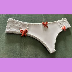Trusser - Lyselilla med r�de sl�jfer