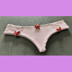 Trusser - Lyselilla med r�de sl�jfer
