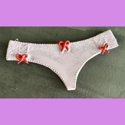 Trusser - Lyselilla med r�de sl�jfer