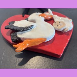 Stork p rdt hjerte med baby