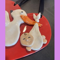 Stork p rdt hjerte med baby