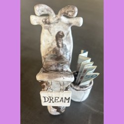 Knallert Hvid / gr med skilt - Dream